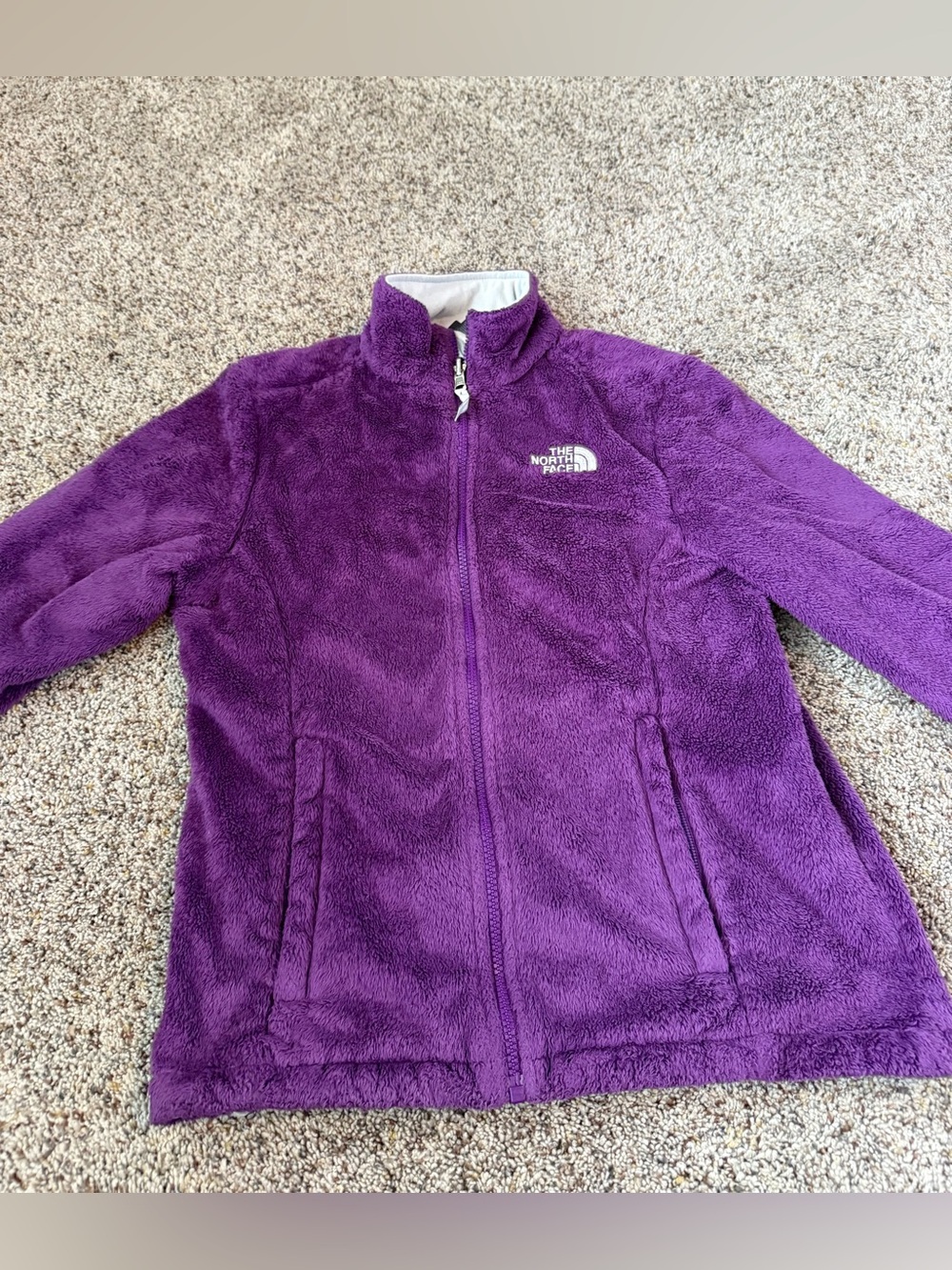 The North Face Women’s Purple Fuzzy Fleece Full Zip-Up Jacket — Size Small